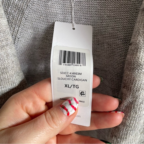 Eileen Fisher NWT slouchy cardigan in moon - Picture 6 of 8